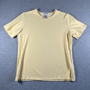 Mendocino Women's Top Vtg Cotton Butter Yellow Size Large Stretch Thick